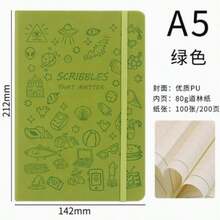 1本/A6可愛學生計畫日記本，客製化卡通印章筆記本，附彈性束帶 - 彩色 - 查看 7