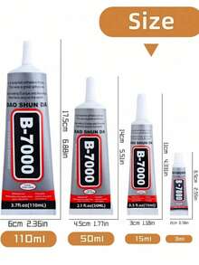 B-7000 透明工業級水晶膠 110ml/50ml/25ml/15ml 適用於布料、手機、珠寶製作、水晶、寶石、木材、玻璃 - B-7000 - 查看 8
