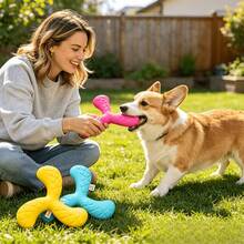 1pc Pet Interactive Flying Disc - Made Of Durable EVA Material, Floating Tri-Blade Design, Training Toy For Small/Medium Dogs, Outdoor/Beach Interactive Gadget - Multicolor - View 3