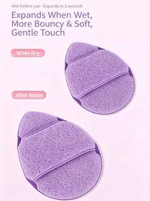 Teardrop Facial Cleansing Sponge, Water-Activated Expanding Soft Exfoliating Sponge, Reusable Makeup Remover Pad, Deep Cleansing Skin Washing Tool, Multi Colors, Back To School Must-Have - Multicolor - View 6