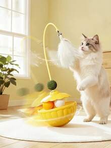 3-In-1 Rolling Ball Cat Toy With Feather Teaser, Bell, Catnip Ball And Rolling Ball, Self-Entertainment Toy, Durable Chew Toy For Kittens And Adult Cats - View 5