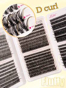 944 Sets DIY Complete Artificial Self-Adhesive False Eyelashes, Includes 8-16mm DifferentLengths Soft False Eyelash Clusters, Soft And Fluffy,Cluster False Eyelash Set, Includes Waterproof Glue,Tweezers And Brush,Glue And Seal,Lash Cluster, - Black - View 5