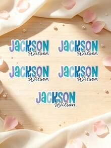 Customized Name Stickers, Personalized Stickers, Waterproof And Scratch-Resistant, Hollow Effect, Suitable For Cups, Personal Items, Lunch Boxes, Books, Computers, Phones, Coffee Mugs, Phone Cases, Ceramic Cups, Water Bottles, Holographic - Multicolor - View 18