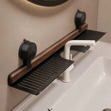 1 buah Rak Kayu Walnut dengan Perekat Hisap, Cocok untuk Meja Rias Kamar Mandi dan Wastafel Dapur, Desain Tanpa Pengeboran, Rak Penyimpanan Multifungsi, Solusi Penyimpanan Praktis untuk Pengatur Wastafel Kamar Mandi - MultiWarna - View 11