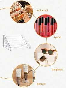 1pc Desktop Cosmetic Organizer Rack, Multi-Layer Transparent Display Stand For Eyeshadow Palettes, Powder Compacts, Cushions, Lipsticks, Perfumes And Nail Polish - Clear - View 7
