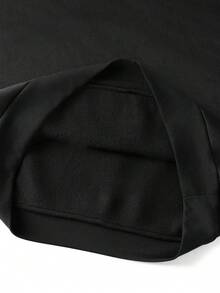Men's Autumn/Winter Casual Versatile Minimalist Commuter Patchwork Loose Drop Shoulder Zip-Up Collared Sweatshirt - Black - View 8