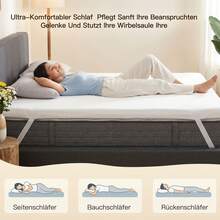 Sour Lemon 7cm/10cm Memory Foam Mattress Topper, 2-Layer Ergonomic Gel Foam Topper With Removable Cover, Breathable & Pressure-Relieving, Non-Slip Bottom - White - View 6