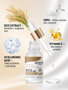 MOOYAM 2pcs Essence Bubur Beras Mentah MÔOYAM, Diperkaya dengan Asam Hialuronat Beras & Urea, Essence Perawatan Kulit yang Menutrisi dan Melembapkan untuk Kehalusan & Kilau Bercahaya, Meningkatkan Kelembapan Kulit Tahan Lama, Serum Wajah Harian untuk Menghaluskan Tekstur Kulit, Perawatan Kulit Harian - Beras - View 3