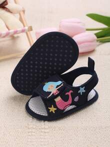 Summer Baby Sandals, 0-1 Year Old Soft Anti-Slip Breathable Baby Girl Shoes - Blue - View 5