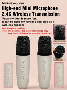1 Set Wireless Microphone Speaker Set, Chinese Style Karaoke Home Interactive Audio, Family Party Outdoor Mini Portable KTV Singing, Multi-Function Card Slot External Speaker, One-Click Vocal Removal, Breathing Light - View 8