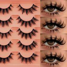 5 Pairs Fox Eye False Eyelashes, 3D Fluffy Wispy Faux Mink Lashes, Light Weight Soft Band Reusable Fake Eyelashes, Eye‑End Elongated Lash For Dating, Party, Photoshoot, Various Makeup Styles - Black - View 6