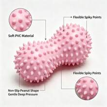 PVC Peanut Spiky Massage Acupressure Grip Ball, Spiked Fascia Yoga Ball, Inflatable Hedgehog Fitness Ball - Multicolor - View 7