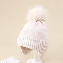 1pc Kids Heart Thermal Lined Knit Hat, Warm Outdoor Earflap Beanie For Boys And Girls - 1PC - View 2