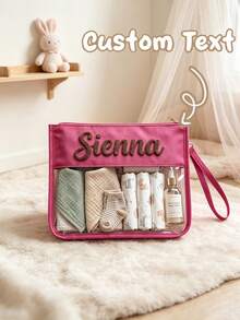 Custom Made Toiletry Bag Diaper Bag, Custom Baby Storage Bag, Portable Travel Toiletry Bag With Large Capacity Newborn Travel Bag, Baby Shower Gift - Multicolor - View 2