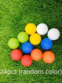 24pcs Random Color Wear-Resistant Golf Practice Balls, Mixed Colors, PE Material High Elasticity Durable, Realistic Touch And Flight Effect, Suitable For Indoor Or Outdoor Sports Training - Multicolor - View 8