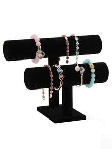 Jewelry Storage Display Rack, Velvet T-Shaped Bracelet Display Stand, Desktop Jewelry Storage Rack, Velvet Jewelry Display Stand, Bracelet Necklace Earring Tower Stand, Multi-Functional Jewelry Storage Rack. - Multicolor - View 20