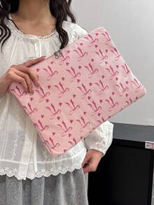 Laptop Case Solid Color Minimalist Luxury Multi-Size Laptop Tablet Storage Bag Computer Bag - Pink - View 3