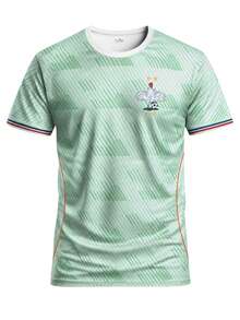 Jersey Sepak Bola Pria Gaya Prancis yang Dapat Disesuaikan & Nama & Nomor Dapat Disesuaikan & Kerah Bulat, Atasan Olahraga Sepak Bola Ringan & Cocok Untuk Pertandingan Sepak Bola, Latihan, Pakaian Sehari-hari, dan Hadiah - Mint Green - View 4
