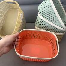 2pcs Multifunctional Thickened Colorful Hollow Storage Boxes, Plastic Storage Baskets For General Merchandise, Desktop Sundries And Stationery Organizer, Toiletries Storage Basket - Multicolor - View 8