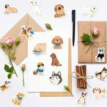 50Pcs Cute Dog Stickers, Cartoon Puppy Waterproof Vinyl Decals, Decor Stickers For Water Bottles, Laptops, Luggage, Teen Back To School Stationery - Multicolor - View 3