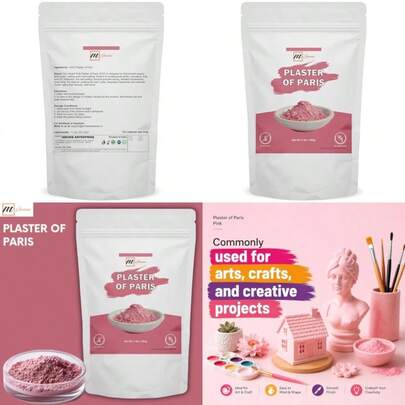 Yeso de París Rosa POP 908 G/ 2 Lbs Máscara Facial de Belleza Thermoherb, Manualidades y Fabricación de Moldes