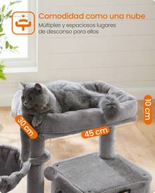 Feandrea Cat Trees & Condos - Grey - View 4