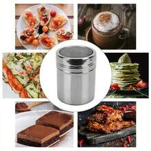 1pc Stainless Steel Powder Shaker With Lid - Fine Mesh, Can Evenly Sprinkle Baking Soda, Cocoa, Cornstarch, Coffee And Flour - Ideal Choice For Home Kitchen And Restaurant, Restaurant Kitchenware | Professional Kitchen Tools | Fine Mesh Design - Multicolor - View 4