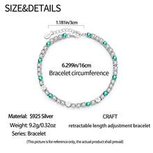 1pc S925 Sterling Silver All-Match Bracelet, Multiple Colorful Zirconia Tennis Chain And Bead Chain Styles, Compatible With DIY Beaded Pendants, Minimalist Luxury Style, Includes Extension Chain For Adjustable Size, Comes With Gift Box, Versatile Handmade Jewelry All-Match Silver Chain Accessory - Multicolor - View 2