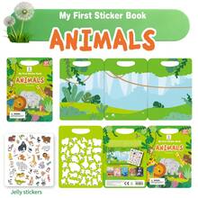 Forest Wildlife Jelly Sticker Book, Immersive Scene Recreation, Baby Nature Science Enlightenment Game, Develop Logical Thinking - Green - View 9