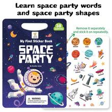 Space Party Adventure Theme Jelly Sticker Book, Universe Planets Astronaut Stickers, Free Creation Space Scene Game, Inspire Children's Aerospace Dreams And Imagination - Blue - View 6