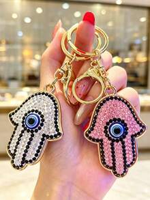 1pc Evil Eye Keychain Hip-Hop Style Car Interior Decoration Pendant Bag Charm - Multicolor - View 2