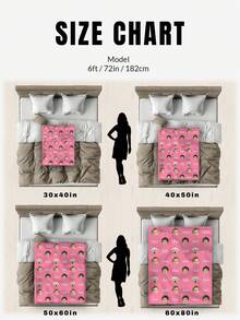 1pc Customized Face Pattern Blanket, Multi-Purpose Living Room Sofa Outdoor Beach Camping Pet Blanket, Personalized Home/Pet/Couple Bed Blanket, Personalized Christmas Gift, Birthday Gift, Gift For Friends/Son/Daughter - Style 8 - View 5