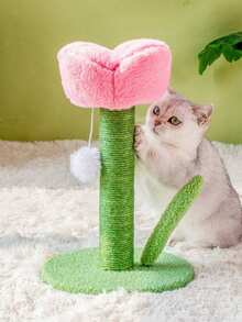 1 Tulip-Shaped Cat Scratching Board, With Sisal Rope, Pet Cat Scratching Post Toy - Multicolor - View 11