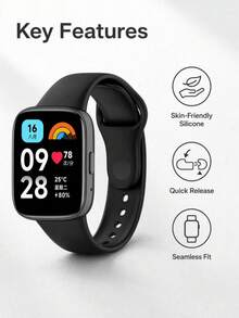 Silicone Strap For Redmi Watch 3 Active Smartwatch, Replaceable Sports Wristband, Also Suitable For Redmi Watch 3 Lite Strap - Redmi Watch 3 Active/lite - View 3