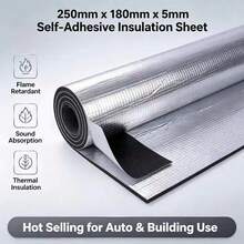 High-Temperature Flame Retardant Aluminum Foil Insulation Material - Self-Adhesive, Suitable For Factory And Garage Roofs, Car Soundproofing Pads, Sound-Absorbing And Heat-Insulating Materials, Foam Insulation And Soundproofing Materials, Car Accessories - View 5