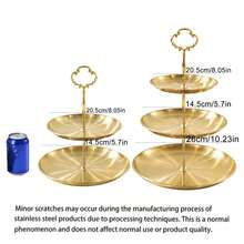 1pc European Style Afternoon Tea Dessert Plate, Multi-Layer Stainless Steel Cupcake Stand, Dessert Tray, Decorative Cake Plate, Cake Pastry Display Rack, Suitable For Christmas, Wedding, Birthday, Baby Shower, Afternoon Tea Decoration Plate, Sunflower Handle Dessert Stand - View 3
