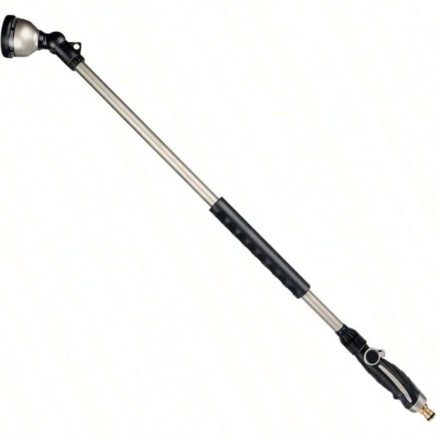 Watering Lance Heavy Duty, Metal Spray Lance Adjustable Ratcheting Spray Patterns Hose Wand, Garden Long Sprayer Gun To Hanging Baskets, Shrubs - 10 Different Spray Patterns - Black - View 1