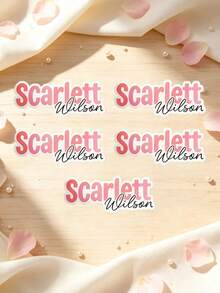 Customized Name Stickers, Personalized Stickers, Waterproof And Scratch-Resistant, Hollow Effect, Suitable For Cups, Personal Items, Lunch Boxes, Books, Computers, Phones, Coffee Mugs, Phone Cases, Ceramic Cups, Water Bottles, Holographic - Multicolor - View 12