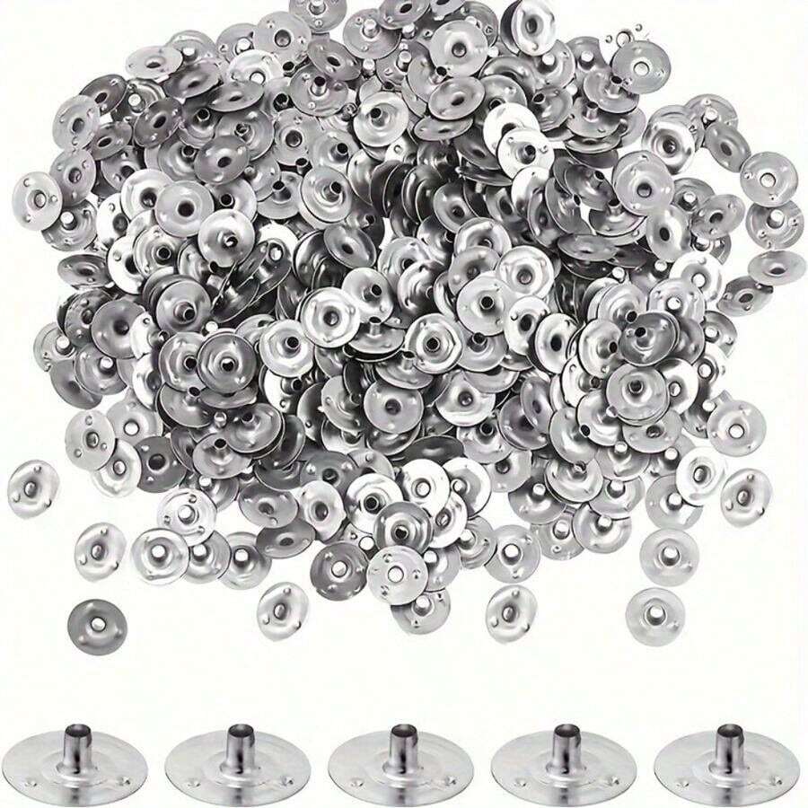 100/200/500/1000個 12.5mm(0.5英吋)金屬燭芯固定座,適用於芳香療法蠟燭製作DIY,愛好者的最佳選擇 - Gray - 查看 1