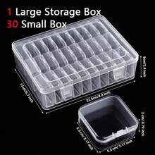 31pcs Transparent Plastic Storage Box Set, Includes Small Compartment Boxes - Jewelry Storage Box, Bead Storage Box, Bead Organizer Box, Durable Plastic Material Jewelry Organizer - Perfect For DIY Jewelry Storage, Ideal Valentine's Day Gift And Women's Gift - Multi-color - View 10