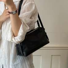 Minimalist Lightweight Pillow Bag, Short-Trip Storage Bag, Versatile Shoulder Crossbody Tote Bag - Black - View 9