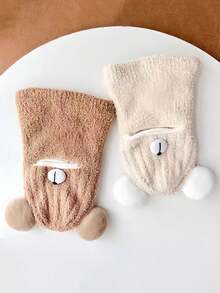 Children's Cute Bear Hat Scarf Set, Winter Autumn Fleece Warm Ear Protection Beanie For Baby Boys And Girls - Teddy Bear Nose Plush - View 11