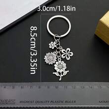 1pc Fashion Sunflower Keychain, Alloy Metal Key Ring, Jewelry Gift For Friends/ - View 3