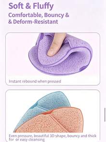Teardrop Facial Cleansing Sponge, Water-Activated Expanding Soft Exfoliating Sponge, Reusable Makeup Remover Pad, Deep Cleansing Skin Washing Tool, Multi Colors, Back To School Must-Have - Multicolor - View 3