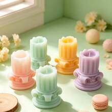 1pc Embossed Roman Candlestick Silicone Mold, DIY Handmade Candle Aromatherapy Plaster Silicone Mold - White - View 1