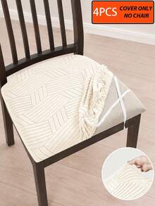 4/6pcs Set Jacquard T-Shaped Striped Plaid Elastic Table & Chair Covers, Suitable For Home, Hotel, Restaurant, All Seasons - Multicolor - View 21