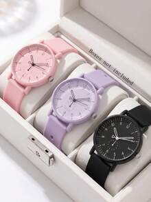 3/1件組女款石英手錶 多色組合套裝 時尚休閒優雅極簡數位錶盤 適合日常配戴、裝飾、返校季、感恩節、情人節及各種節日禮物 - 彩色 - 查看 7