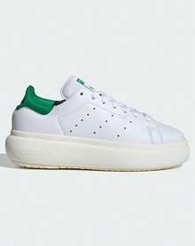 Adidas Giày thể thao cổ điển unisex mùa xuân/thu, đế dày, sneaker thường ngày màu trắng ID2786 - Trắng/Xanh lá cây - Xem 6