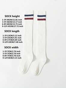 1 Pair Girls Over-The-Knee High Tube Socks Black Student Uniform Long Football Sports Socks - White - View 4