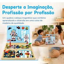 Lousa Magnetica 3 Em 1 Infantil Imã Educativo Madeira Pedagogico Com Canetinha - Azul bebê - Visão 4